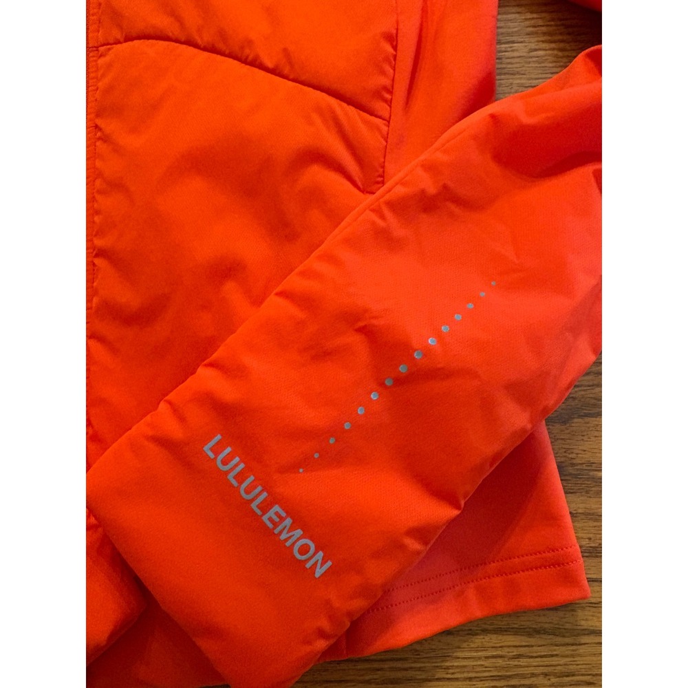 Lululemon Push Your Pace Jacket Solar Orange Size 12 Athleisure Thumb Holes - Picture 13 of 16